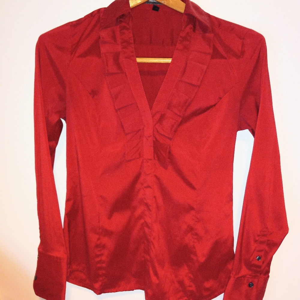 Women’s deep red express design blouse Sz xs